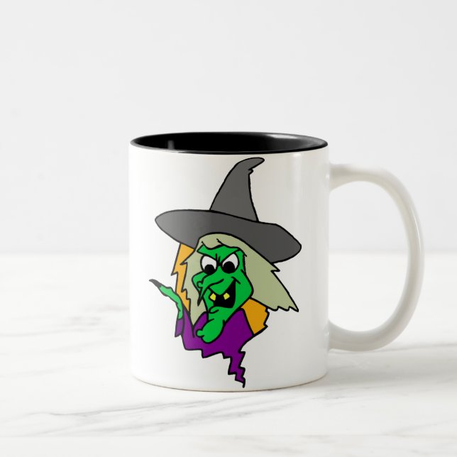 Tasse 2 Couleurs Sorcière verte d'Halloween (Droit)