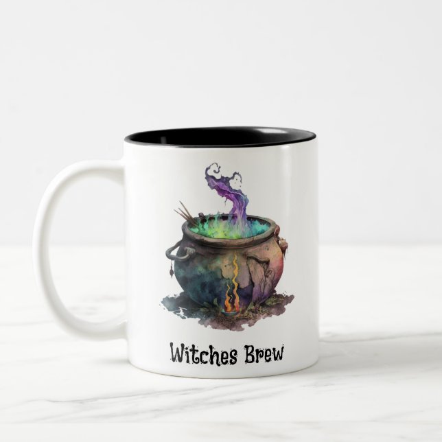 Tasse 2 Couleurs Sorcières Brew Cauldron Déplaisant Éffrayant Fun H (Gauche)