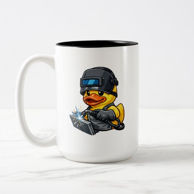 Tasse 2 Couleurs Soudeur Canard en Caoutchouc (Gauche)