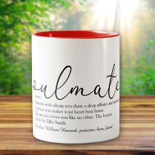 Tasse 2 Couleurs Soulmate Définition Script Love Coeur
