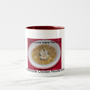 Tasse 2 Couleurs Soupe De Poulet Maison - Aucune Vache N'A Été Touc