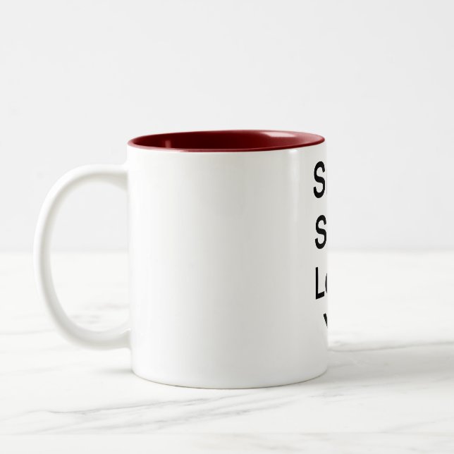 Tasse 2 Couleurs Souriez, Satan vous aime (Gauche)
