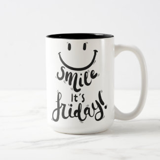 Tasse 2 Couleurs Souriez son vendredi heureux