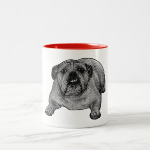 Tasse 2 Couleurs Sourire de bouledogue à points de neige