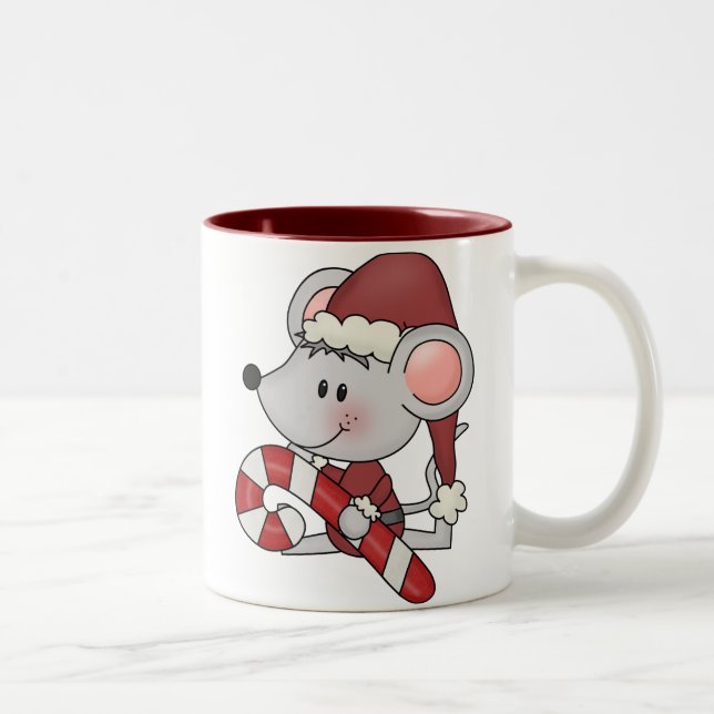 Tasse 2 Couleurs Souris de Noël avec du sucre de canne (Droit)