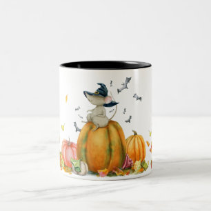 Tasse 2 Couleurs Souris de sorcière mignonne d'Halloween