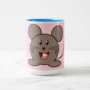 Tasse 2 Couleurs Souris de sourire - dans le rose en pastel décor