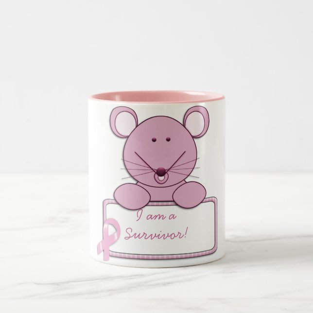 Tasse 2 Couleurs Souris rose de ruban de KRW - survivant (Centre)