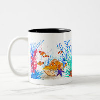 Sous la mer aquarelle poissons océan côtier mer