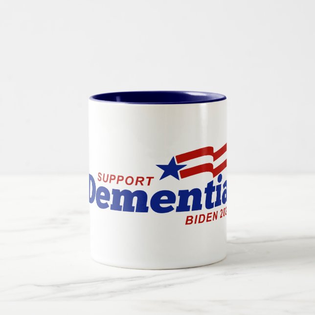 Tasse 2 Couleurs Soutien Démence Biden 2024 (Centre)