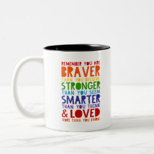 Tasse 2 Couleurs Souvenez-vous que vous êtes courageux, fort, intel