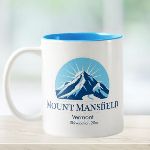 Tasse 2 Couleurs Souvenir de la station de ski Mount Mansfield Verm