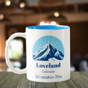 Tasse 2 Couleurs souvenir de ski Loveland Colorado USA