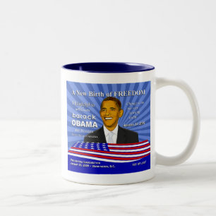 Tasse 2 Couleurs Souvenirs d'Obama Philadelphie Pennsylvanie -