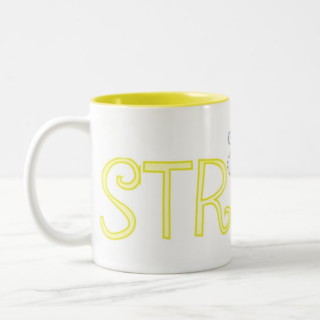 Tasse 2 Couleurs Soyez fort - un mot positif (Gauche)