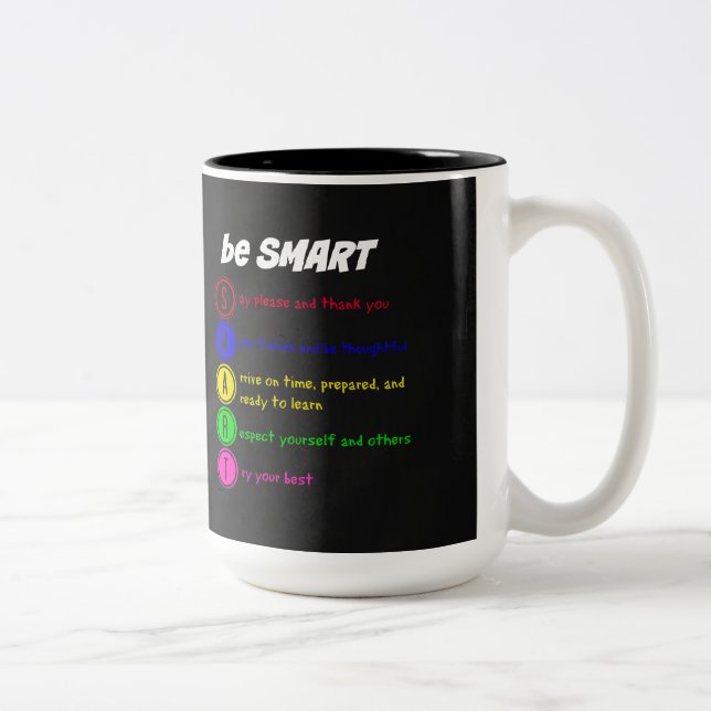 Tasse 2 Couleurs Soyez intelligent (Droit)