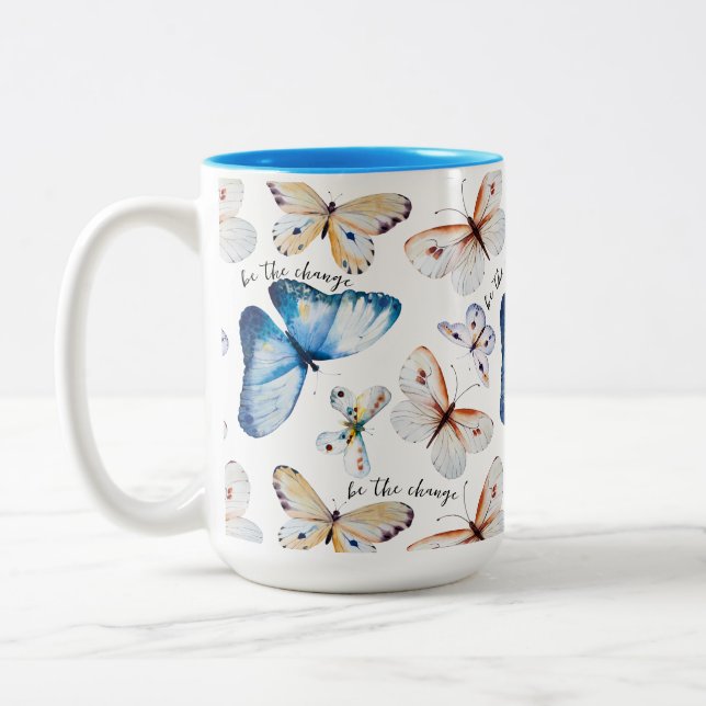 Tasse 2 Couleurs Soyez le papillon Change (Gauche)