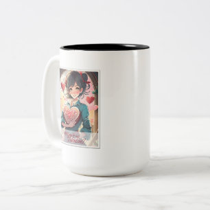 Tasse 2 Couleurs Soyez ma Saint-Valentin dans le style Manga 31470