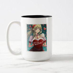 Tasse 2 Couleurs Soyez ma Saint-Valentin dans le style Manga 33893