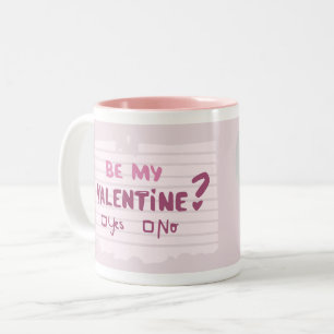 Tasse 2 Couleurs Soyez ma Saint-Valentin ? Photo Cœur Rose