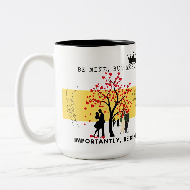 Tasse 2 Couleurs Soyez mien, mais soyez gentil - La Saint-Valentin  (Gauche)