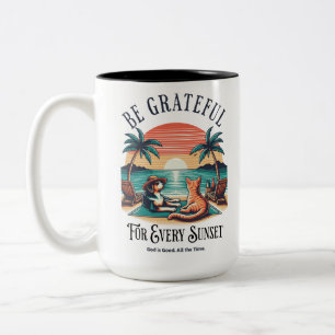 Tasse 2 Couleurs Soyez reconnaissant pour chaque coucher de soleil