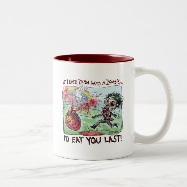 Tasse 2 Couleurs Soyez zombi Valentine de mine (Droit)
