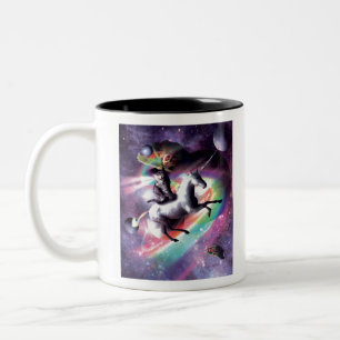 Tasse 2 Couleurs Space Cat Riding Unicorn - Laser, Tacos, Rainbow