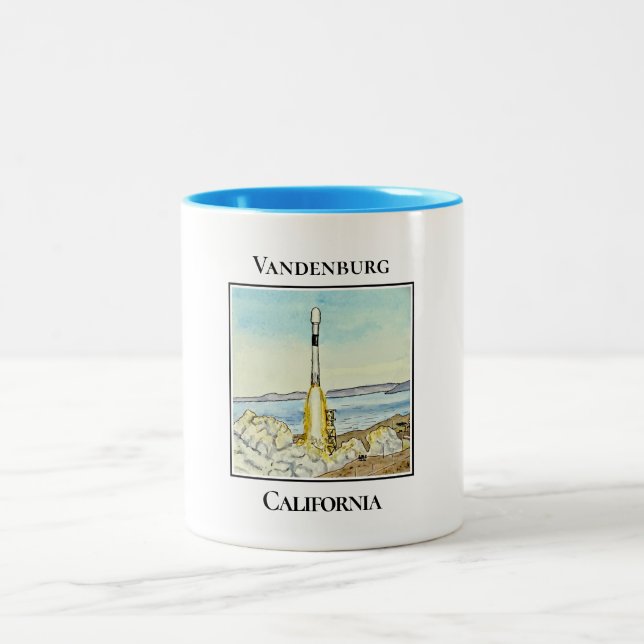 Tasse 2 Couleurs Space X Rocket Launch, Vandenburg, Californie (Centre)