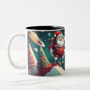 Tasse 2 Couleurs Spaceman père Noël fun