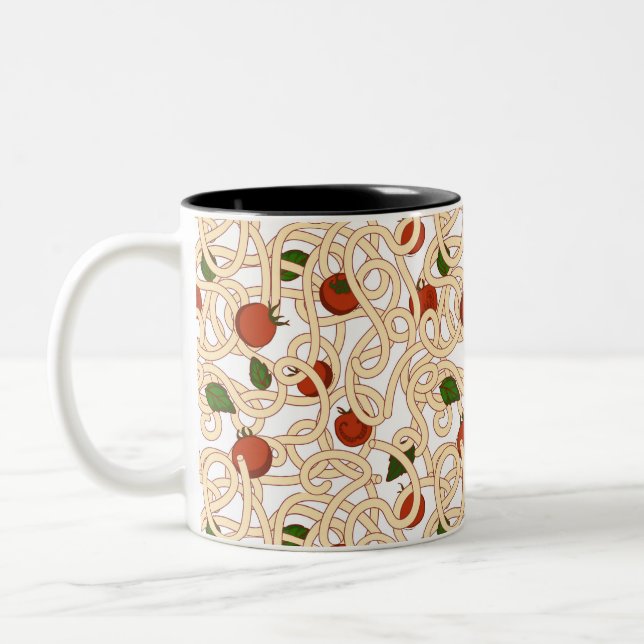 Tasse 2 Couleurs Spaghetti pâtes nourriture italienne avec tomate (Gauche)