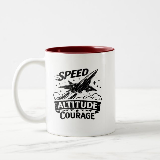 Tasse 2 Couleurs Speed Altitude Courage Aviation Jet Design (Gauche)