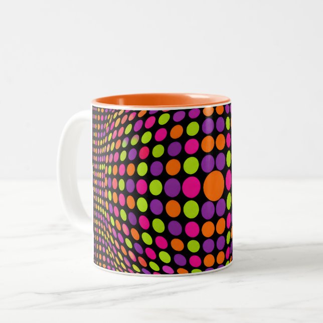 Tasse 2 Couleurs Sphère à points en demi-teinte rétro (Devant gauche)