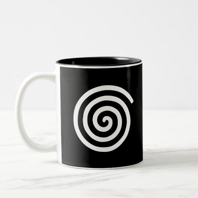 Tasse 2 Couleurs Spirale blanche sur fond noir (Gauche)