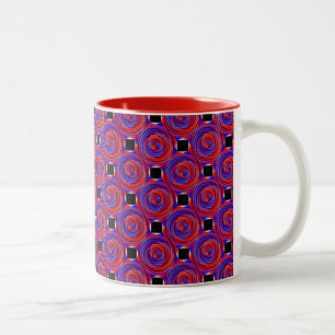 Tasse 2 Couleurs Spirale contre le rouge et le bleu par Kenneth Yon