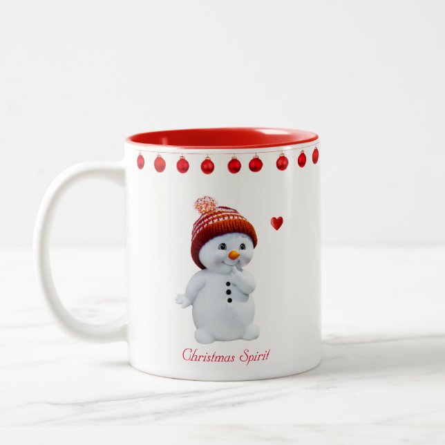 Tasse 2 Couleurs Spirit de Noël Snowman (Gauche)