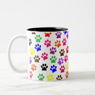 Tasse 2 Couleurs Splash de couleur : pattes adorables dans chaque o