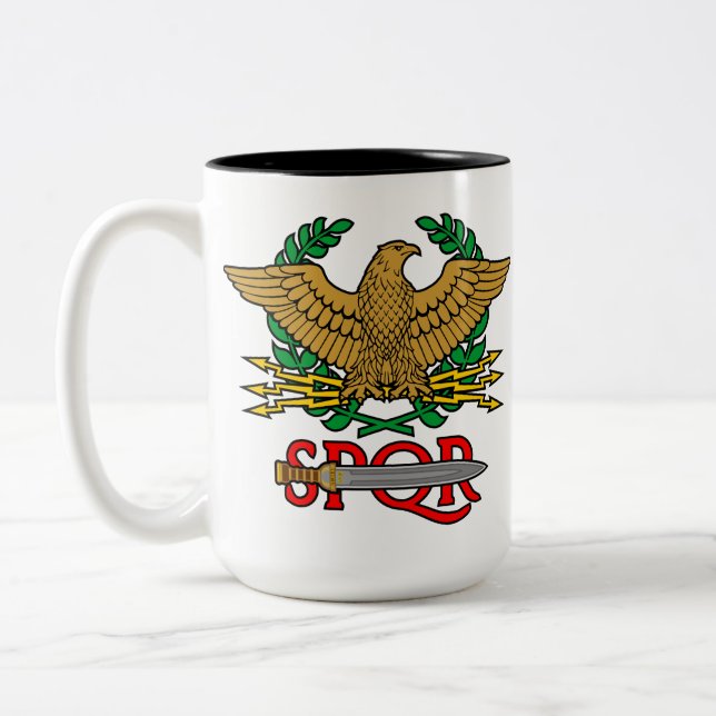 Tasse 2 Couleurs SPQR Senatus Populusque Romanus  (Gauche)
