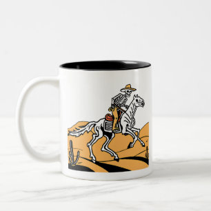 Tasse 2 Couleurs Squelette de Cowboy Occidental Squelette Manches C