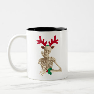 Tasse 2 Couleurs squelette de rennes de noël