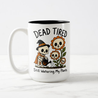 Tasse 2 Couleurs Squelette de sorcière qui arrose mes plantes, mort