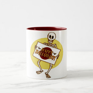 Tasse 2 Couleurs Squelette d'Halloween effrayant