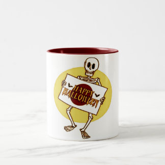 Tasse 2 Couleurs Squelette d'Halloween effrayant