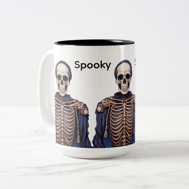 Tasse 2 Couleurs squelette éffrayant (Devant gauche)