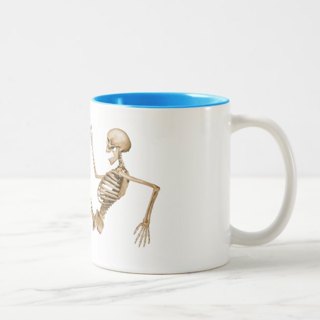 Tasse 2 Couleurs Squelette sur des patins de rouleau (Droit)