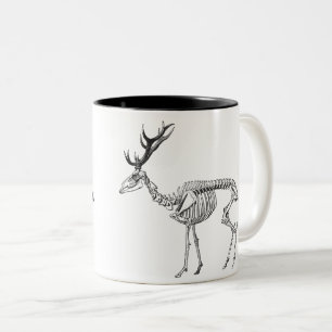 Tasse 2 Couleurs Squelette vintage rennes heureux vacances texte