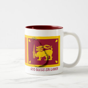 Tasse 2 Couleurs SRI LANKA CARTE DRAPEAU Écriture Customisée