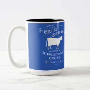Tasse 2 Couleurs St Charles Illinois LAIT DE VACHE LAITIER CRÈME 18