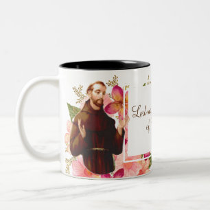 Tasse 2 Couleurs St Francis floral de citation d'Assisi