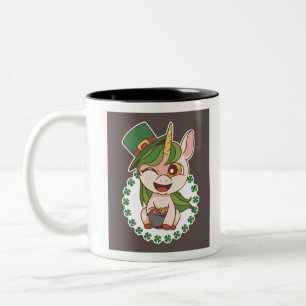 Tasse 2 Couleurs St patrick Unicorn